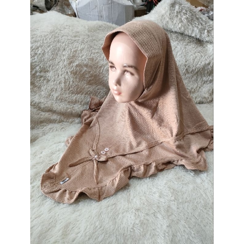 BMS - KNIT 04 PET LIST PITA KANCING REMPEL HIJAB INSTAN ANAK BY BUNGA HIJAB