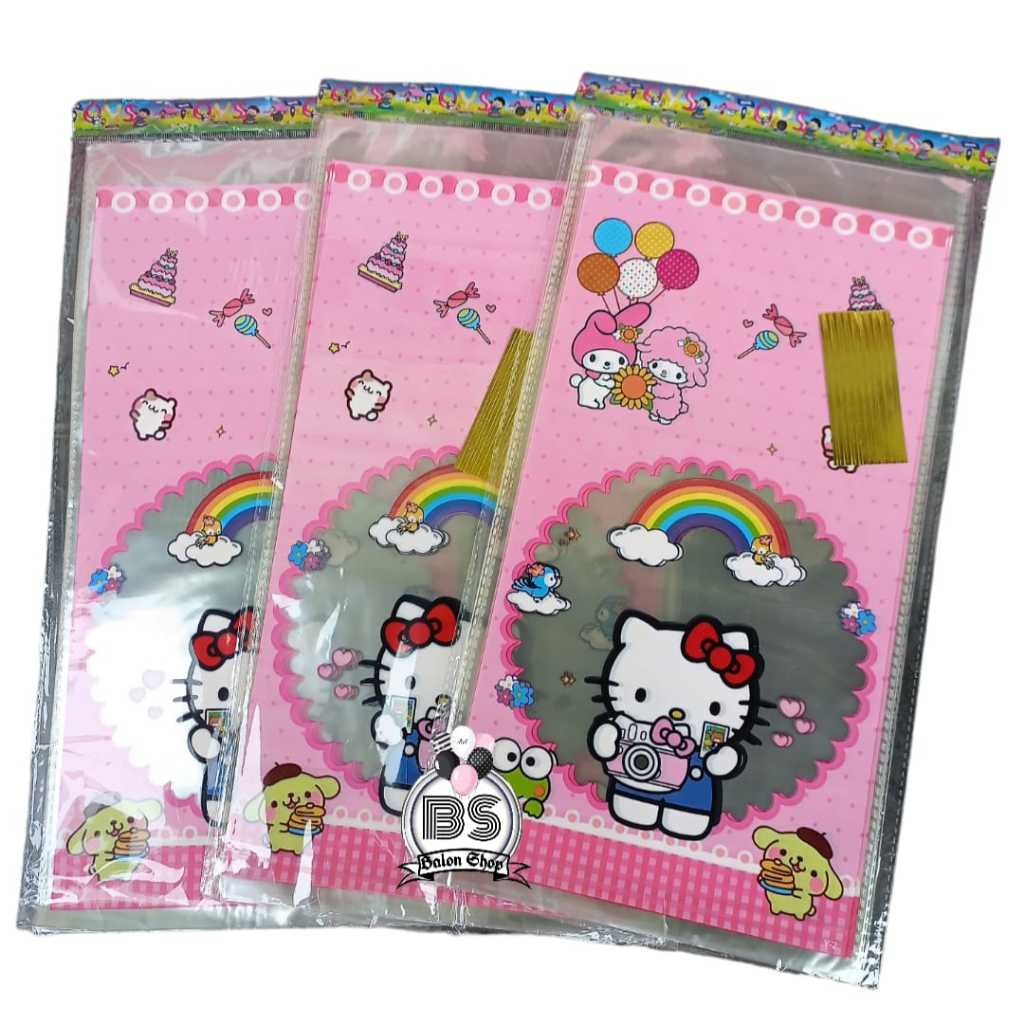 

PP 25 x 50 10Lembar PLASTIK SNACK ULANG TAHUN KARAKTER HELLO KITTY BARU