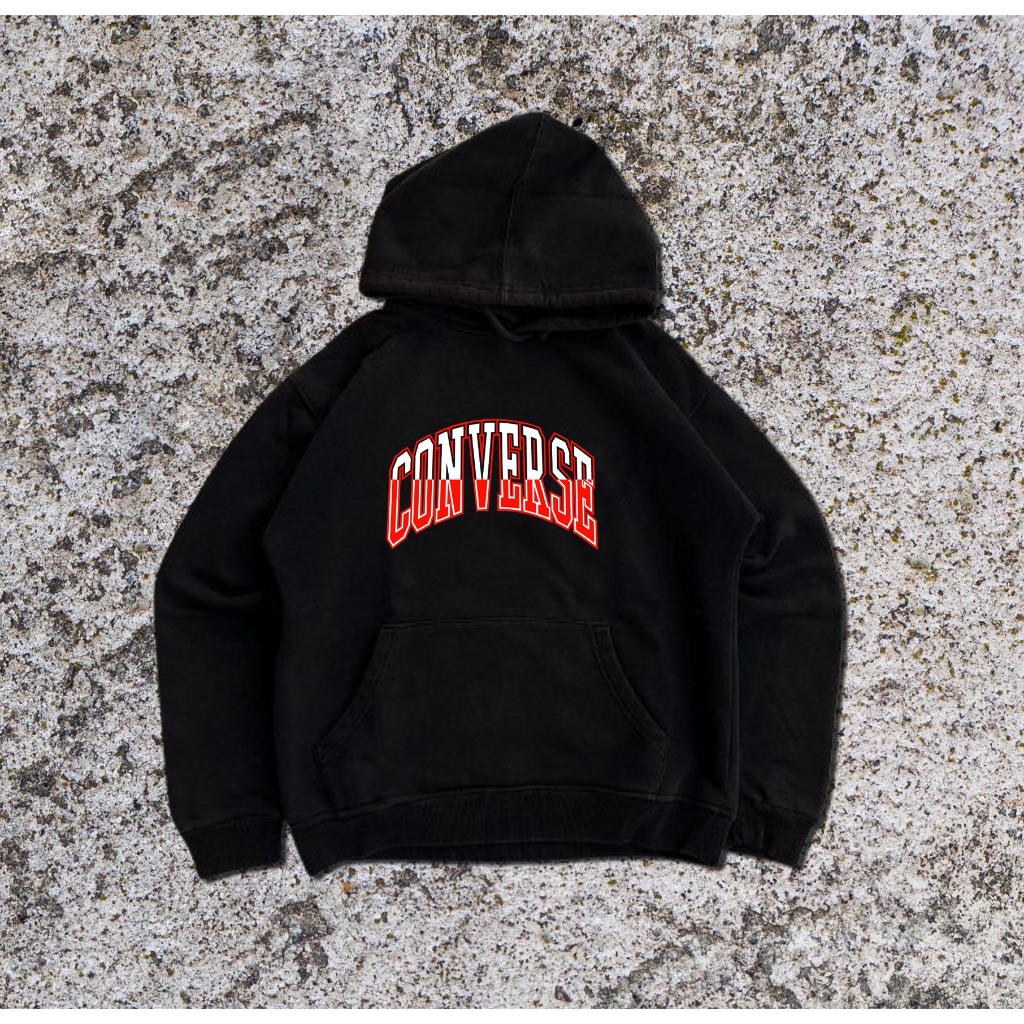 Hoodie Converse Black Red flag