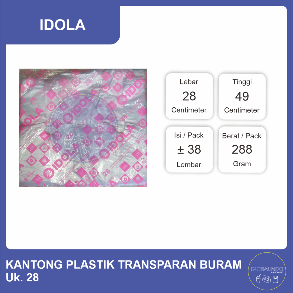 Kantong Plastik Kresek Idola Transparan Buram Uk.28