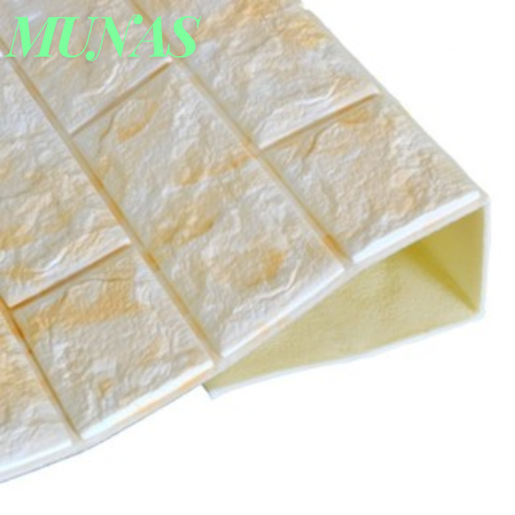 MUNAS Wallpaper Dinding Foam 3D Motif Batu Bata Corak Ukuran 76 x 70 CM Waterproof Brick Sticker Wal