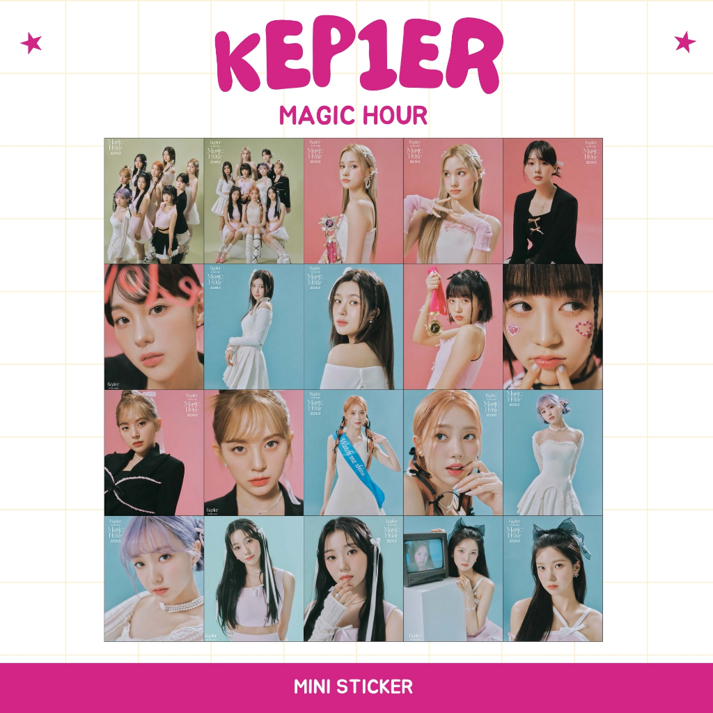 

MINI STIKER KEP1ER MAGIC HOUR (ISI : 20 PCS) STICKER CHROMO KPOP IDOL KOREA PREMIUM MURAH UNOFFICIAL YUJIN MASHIRO XIAOTING CHAEHYUN DAYEON HIKARU BAHIYYIH YOUNGEUN YESEO READY STOCK !