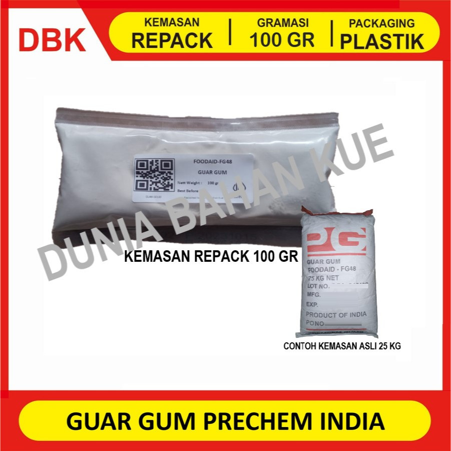 

GUAR GUM PRECHEM INDIA - REPACK 100 GR / PENGENTAL FOOD GRADE