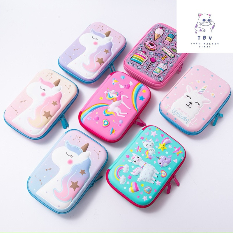

Kotak Pensil Anak Tempat pensil 3D Timbul Hardcase astronot unicorn import kado ultah anak perempuan