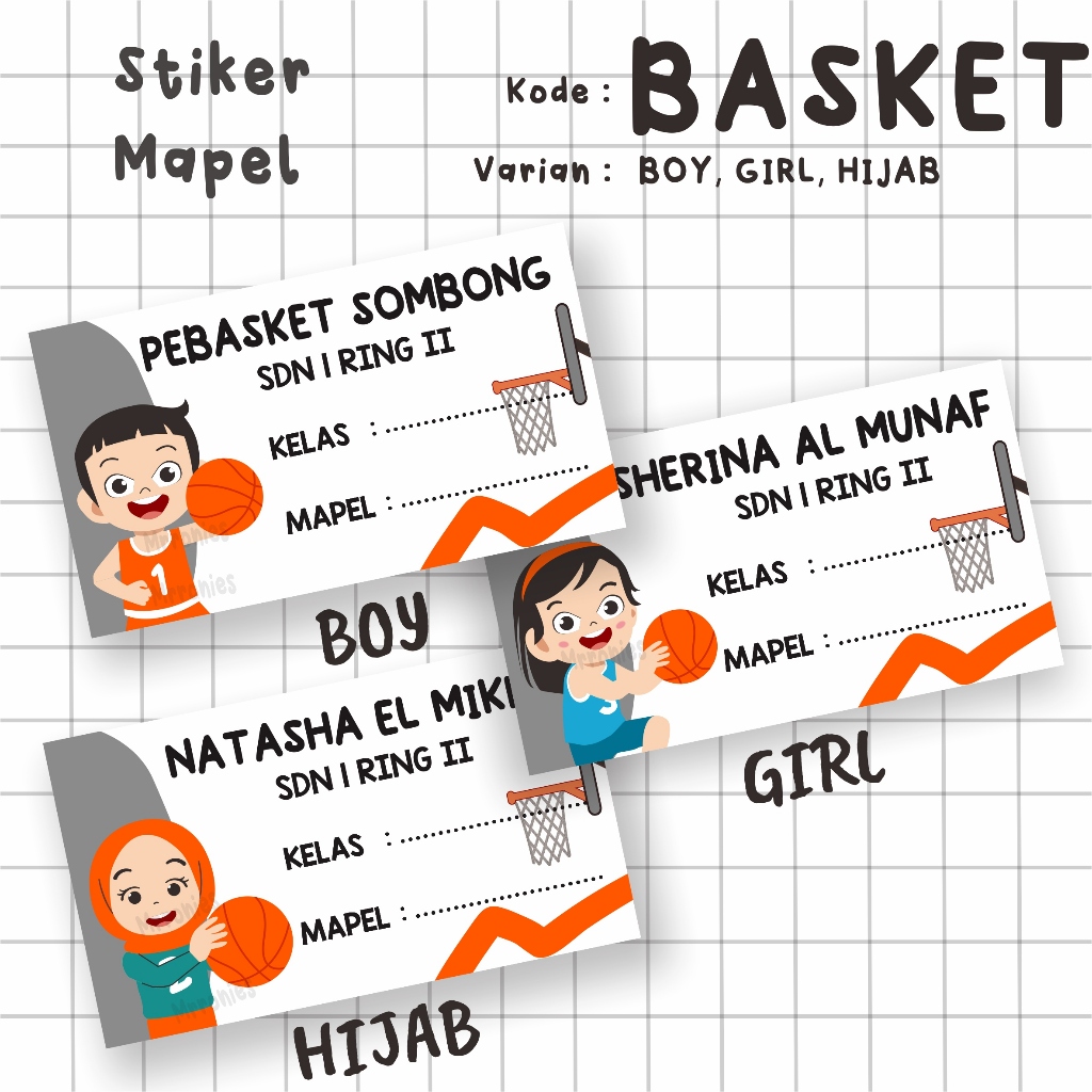 

Mrronies - Stiker Mapel ANAK BASKET