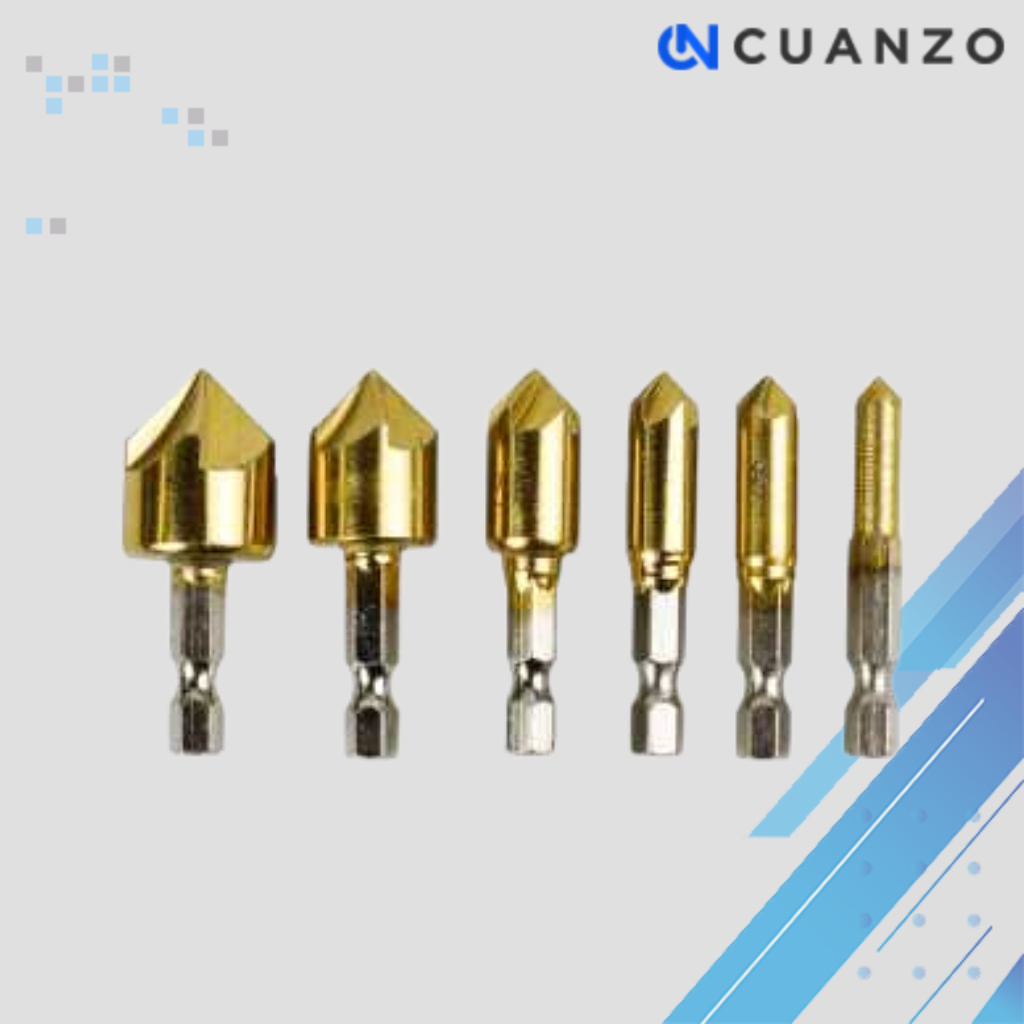 Mata Bor Drill Bit Countersink HSS 6-19mm 6 PCS / Mata Bor Pembolong Pelubang Pelobang Lubang Besi B