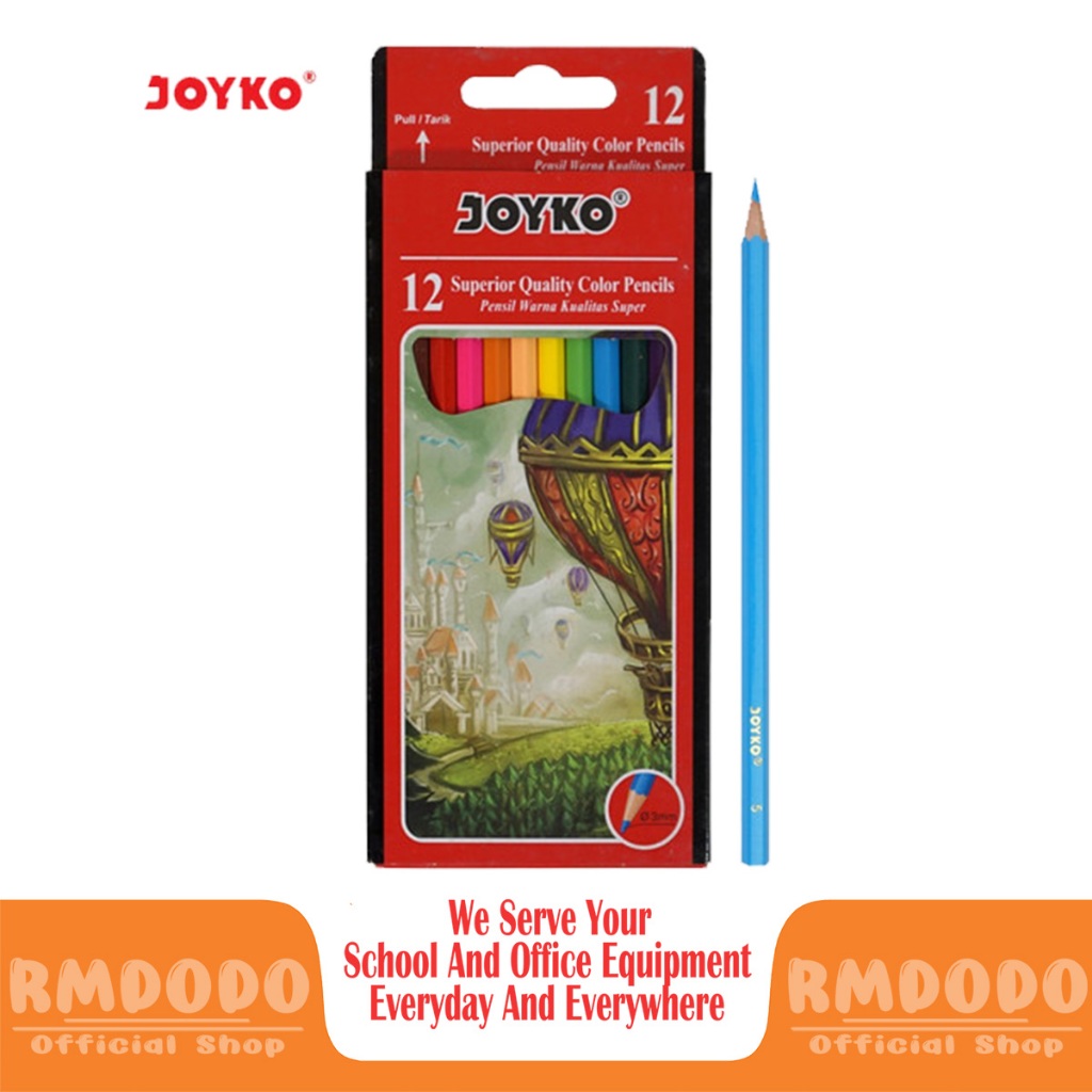 

Rmdodo - Pensil Warna Panjang Joyko 12 Warna / Color Pencil CP-100