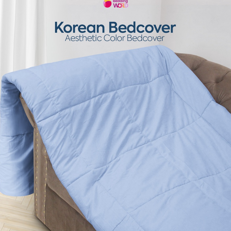Bedcover Korea Katun Polos Aesthetic Look Minimalis ala Korean  Selimut Minimalis Polos  Selimut Kor