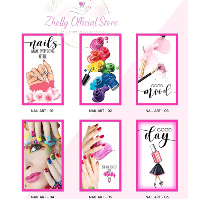 Dekorasi Hiasan Dinding Salon Kuku untuk Nail Shop Estetik Vintage, Interior Salon Cantik