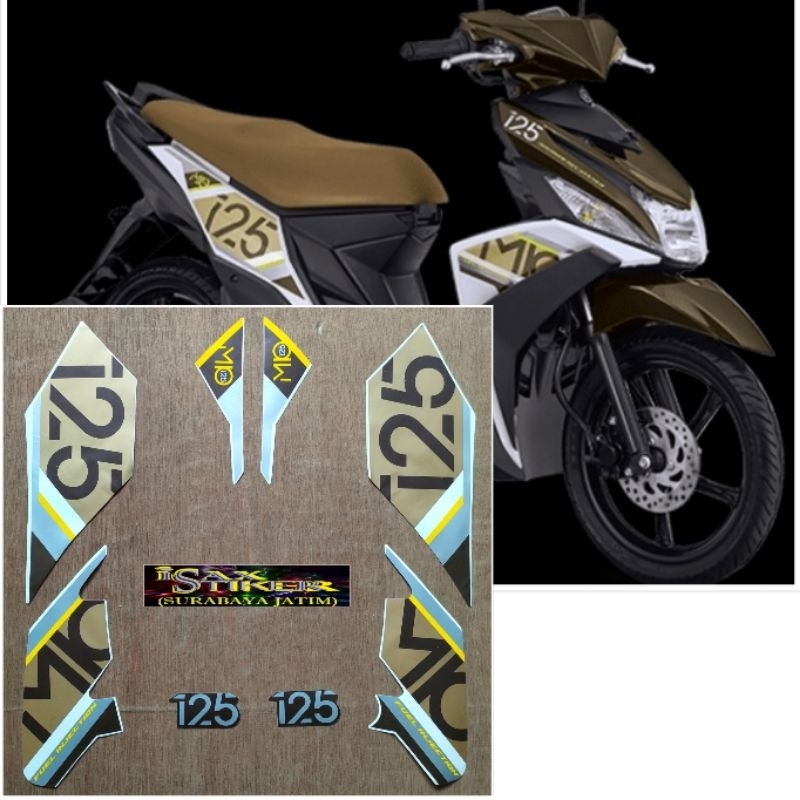 Striping Original Yamaha Mio M3 Gold putih tahun 2017