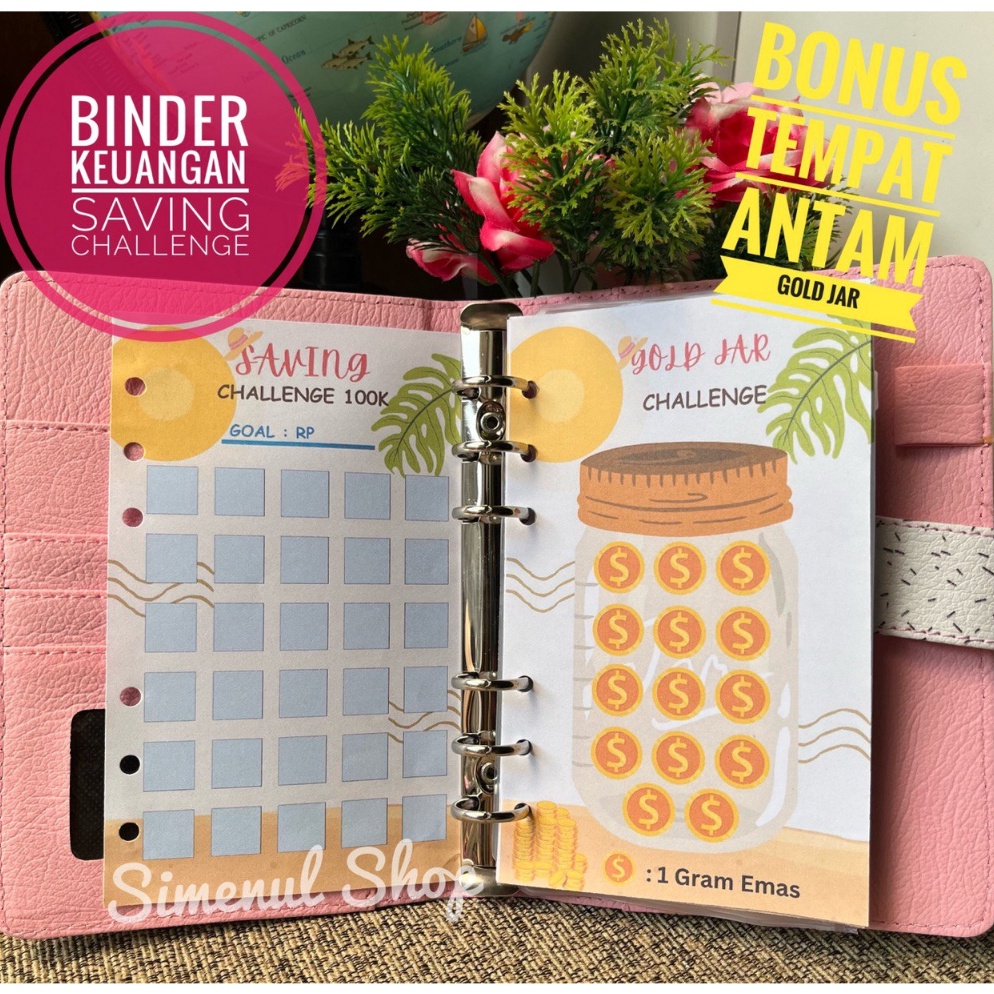 

KODE L9X5 A6 BINDER KEUANGAN MONEY BINDER Paket Saving Challenge Disiplin Keuangan zipper Ziplock
