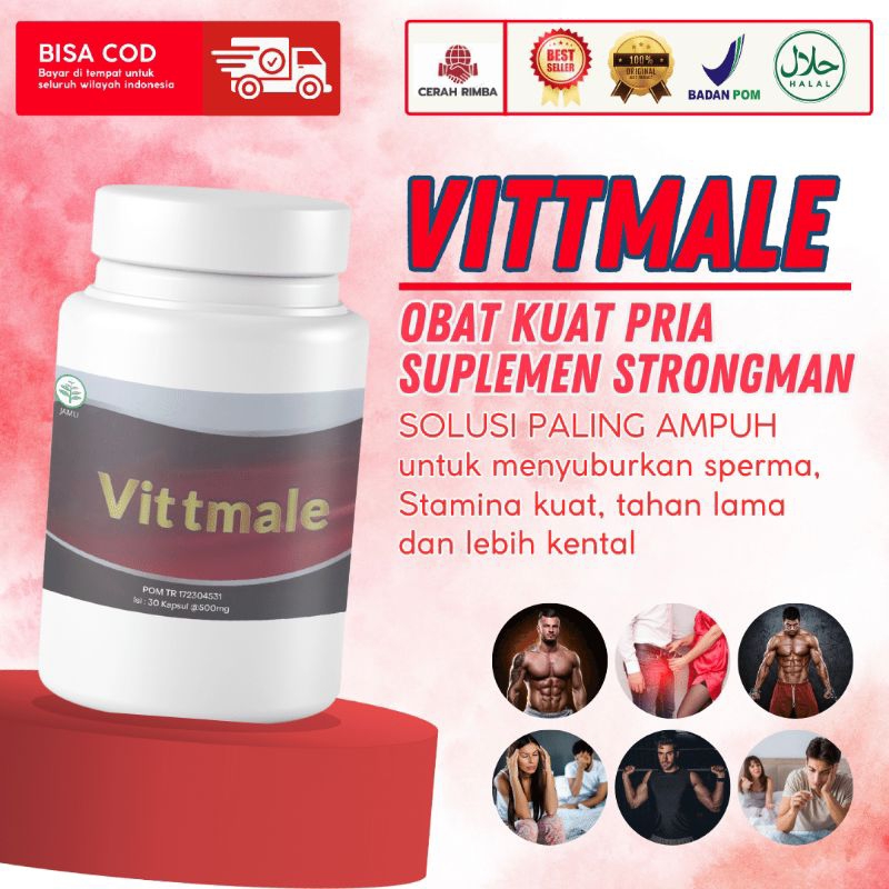VITTMALE Obat Kuat Kejantanan Pria Strongman - Asli Vittmale Suplemen Stamina Pria Tangguh - pria ta