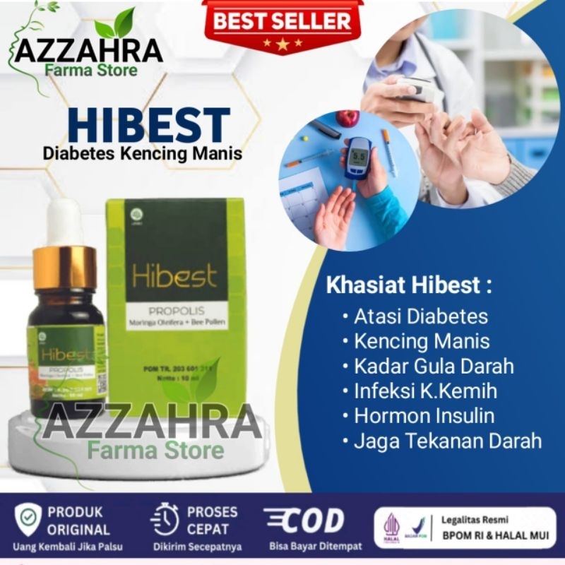 HIBEST Propolis Asli Original - Hibest Obat Diabestes Kencing Manis BPOM Dijamin Ampuh Obati Gula Da