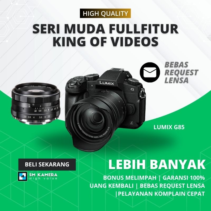 Vlogger! LUMIX G85 BEBAS PILIH LENSA 4K FULLFITUR KAMERA LUMIX MURAH KAMERA VLOG