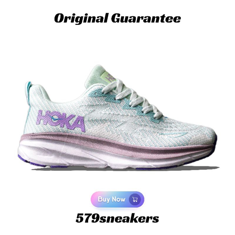 Hoka Clifton 9 Sunlit Ocean / Lilac Mist Original - Sepatu Hoka Clifton 9 Original