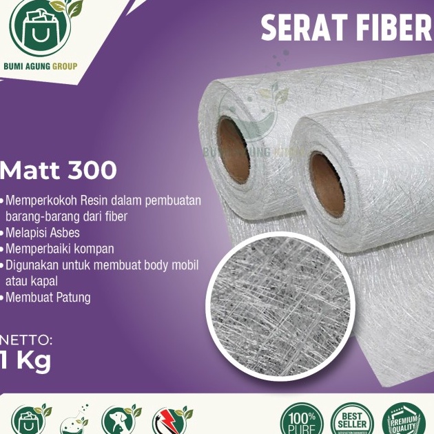 Serat Fiber Aquaproof 1KG 1 KG Fiberglass Fiberglas Fiber Glass Matt