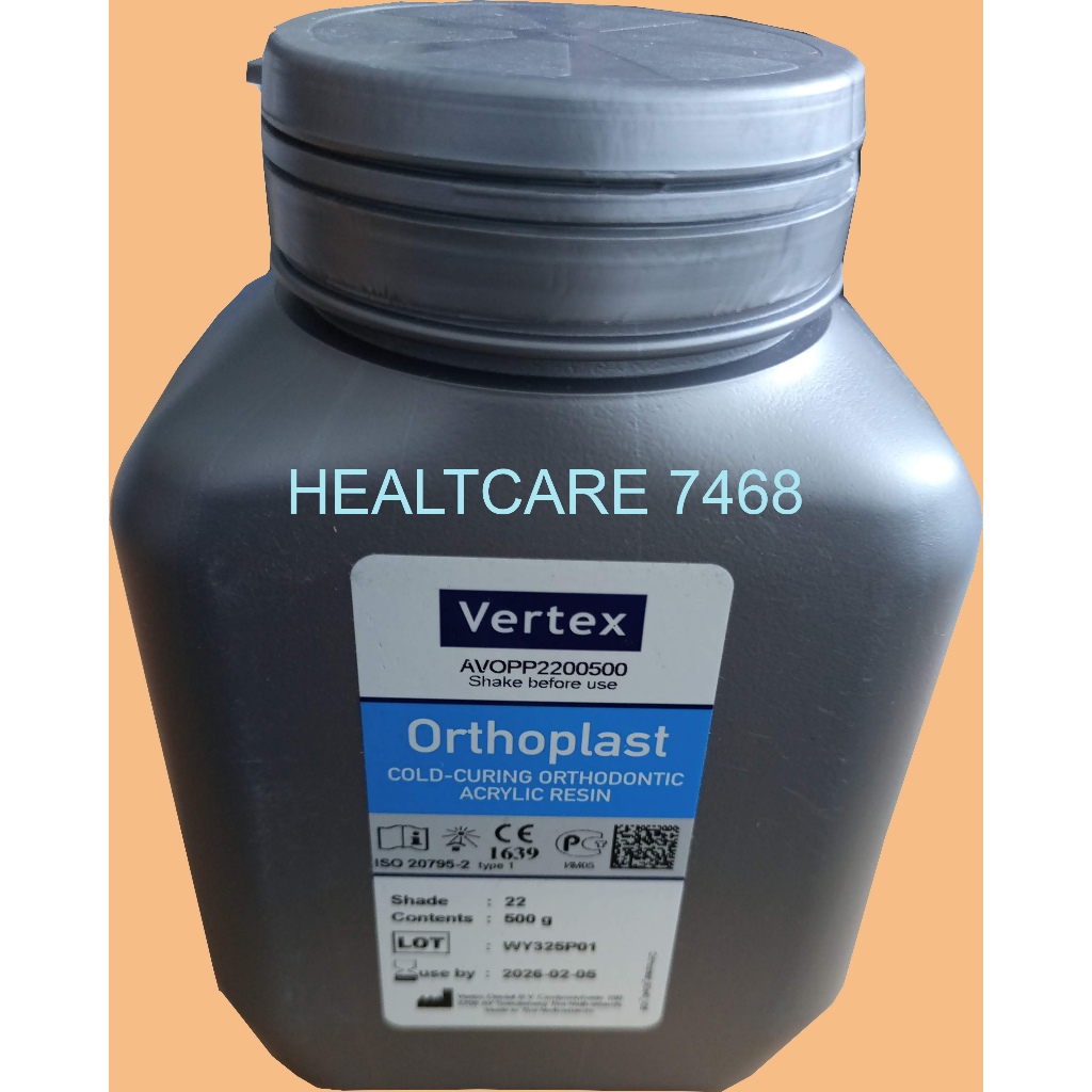 VERTEX Powder Cold-Curing Orthoplast Acrylic Resin 500g