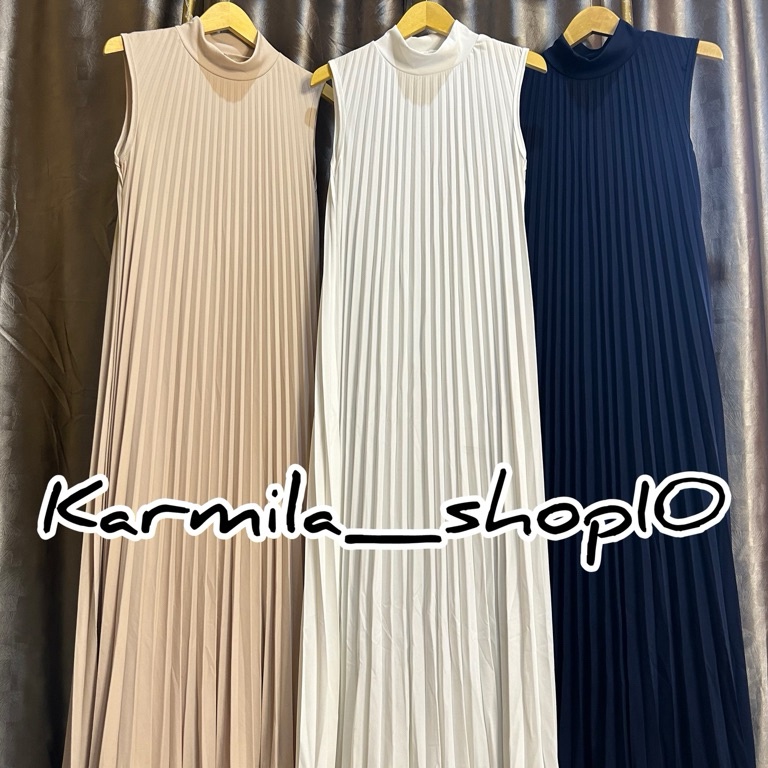 Tren Kekinian LONG DRESS PLISKET MAXY YUKENSI  Inner Dress plisket muslim