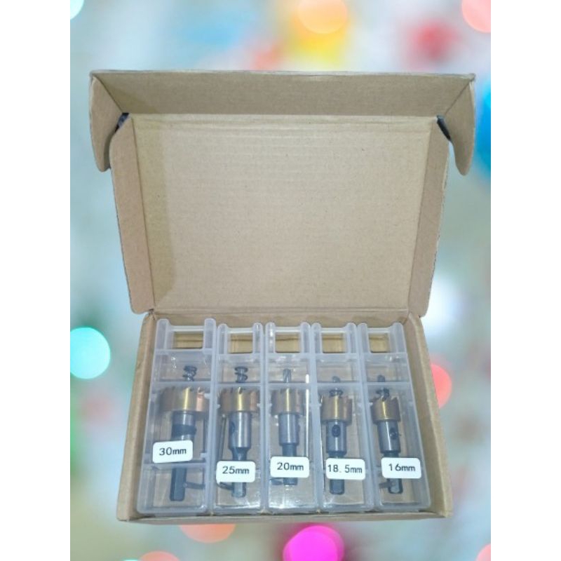MATA BOR HOLE SAW HSS DRILL BIT BESI METAL CARBID Mata Bor Hole saw holsaw set 5 pcs