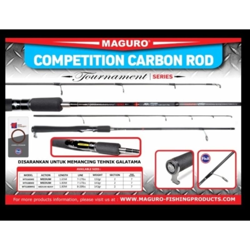 joran pancing maguro tournament series 165 180 cm set stoper joran