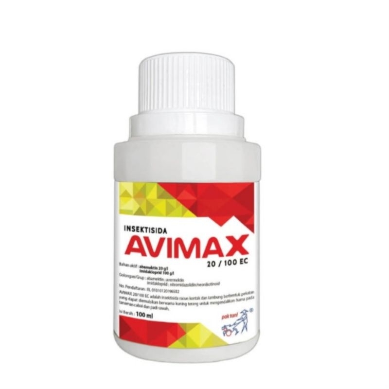 Insektisida AVIMAX 20/100EC 100ml Bahan aktif : abamektin 20g/l + Imidakloprid 100g/l
