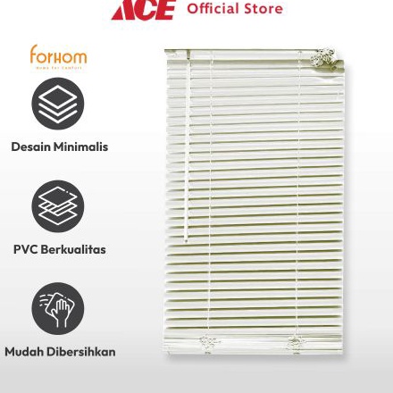 77 Ace Forhom 6X18 cm Venetian Blinds 25 Mm  Putih Tirai Penutup Kerai Hordeng Penghalau Cahaya Akse