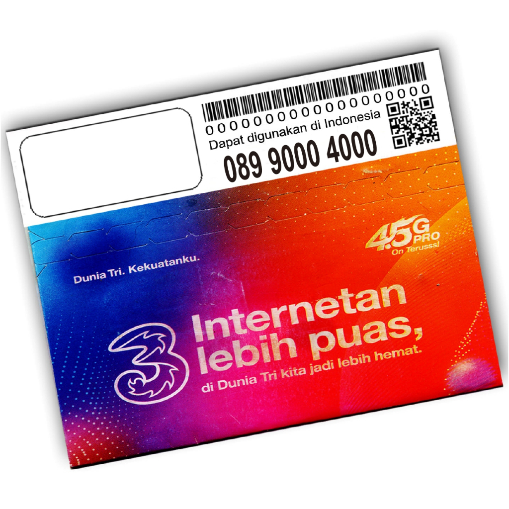 Nomor Cantik Tri Prabayar 000 9000 4000 11 Digit  Nomer Rapi Perdana Three Sebelas Angka Reguler Isi