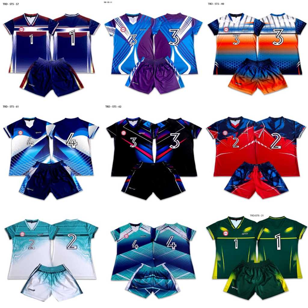 Stelan Voli Wanita Full Printing Set Celana + Jersey Cewek FullpIrint