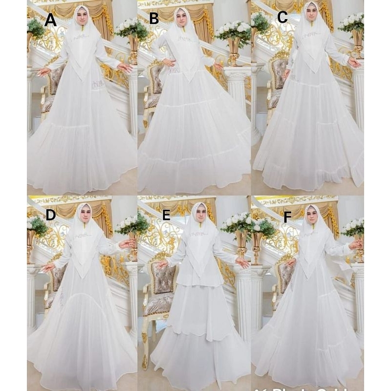 MECCA WHITE SERIES BY HUMAIRA PUTIH SYARI CERUTY DRESSLEBARAN