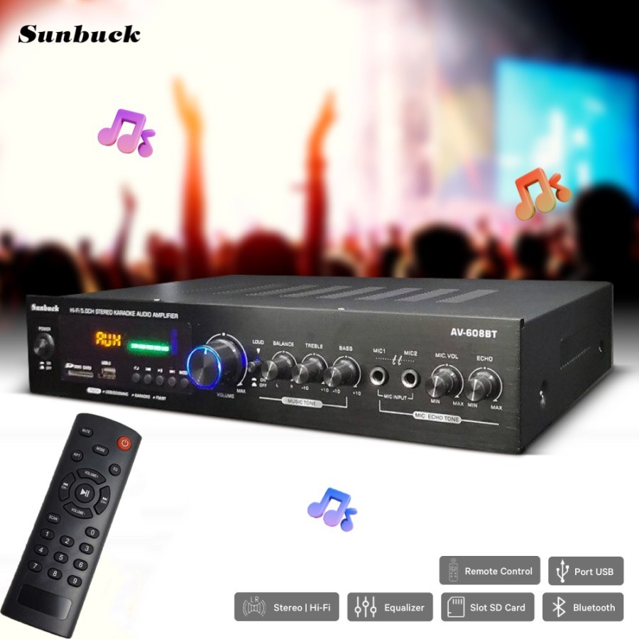 Audio Bluetooth Amplifier Karaoke 5CH 600W