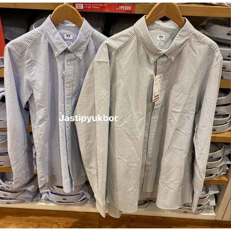 Man Uniqlo Kemeja Oxford Slim Fit Lengan Panjang