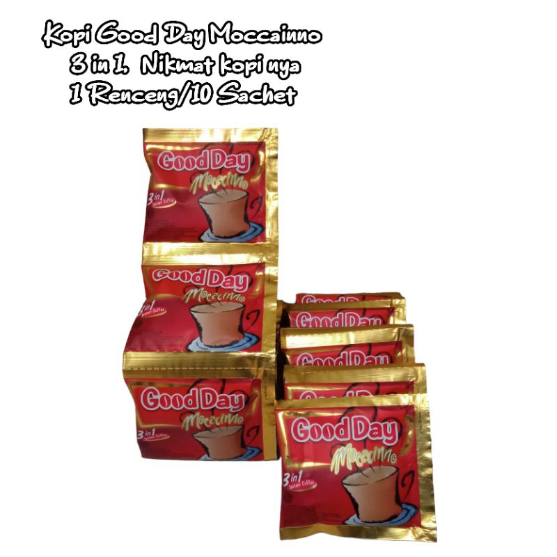 

Kopi Good Day Moccacinno 3in1 (1Renceng/10 Sachet)