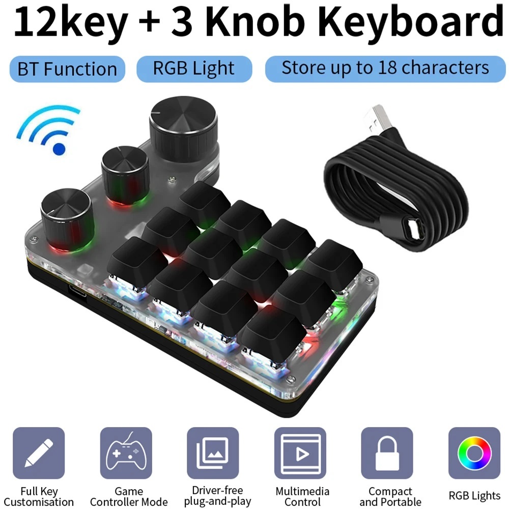 Macropad Dumpad Dumbpad Numpad Numeric Macro Keyboard Mechanical Hotswap Knob Mini Wireless Bluetoot