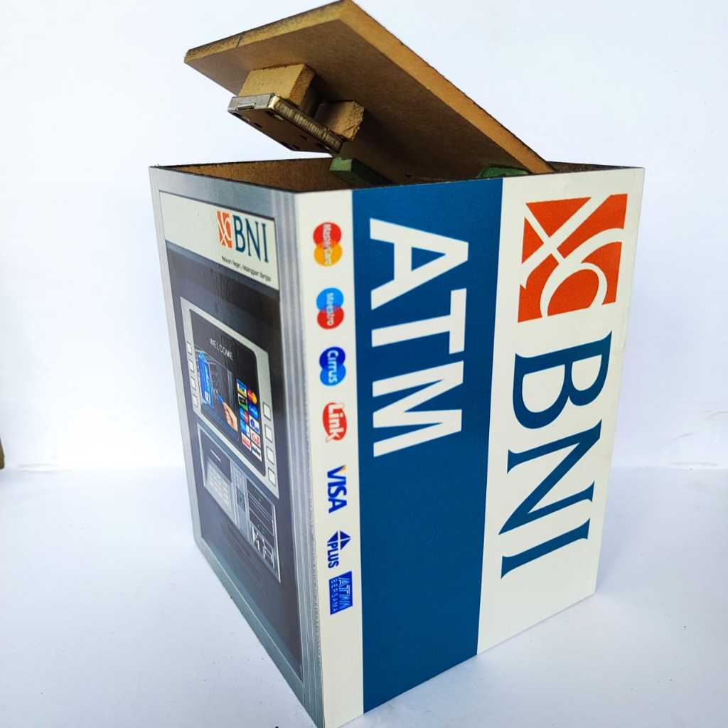 Celengan ATM Brangkas Premium Buka tutup Jumbo Dengan Kunci karakter bni miniatur mesin atm unik ter