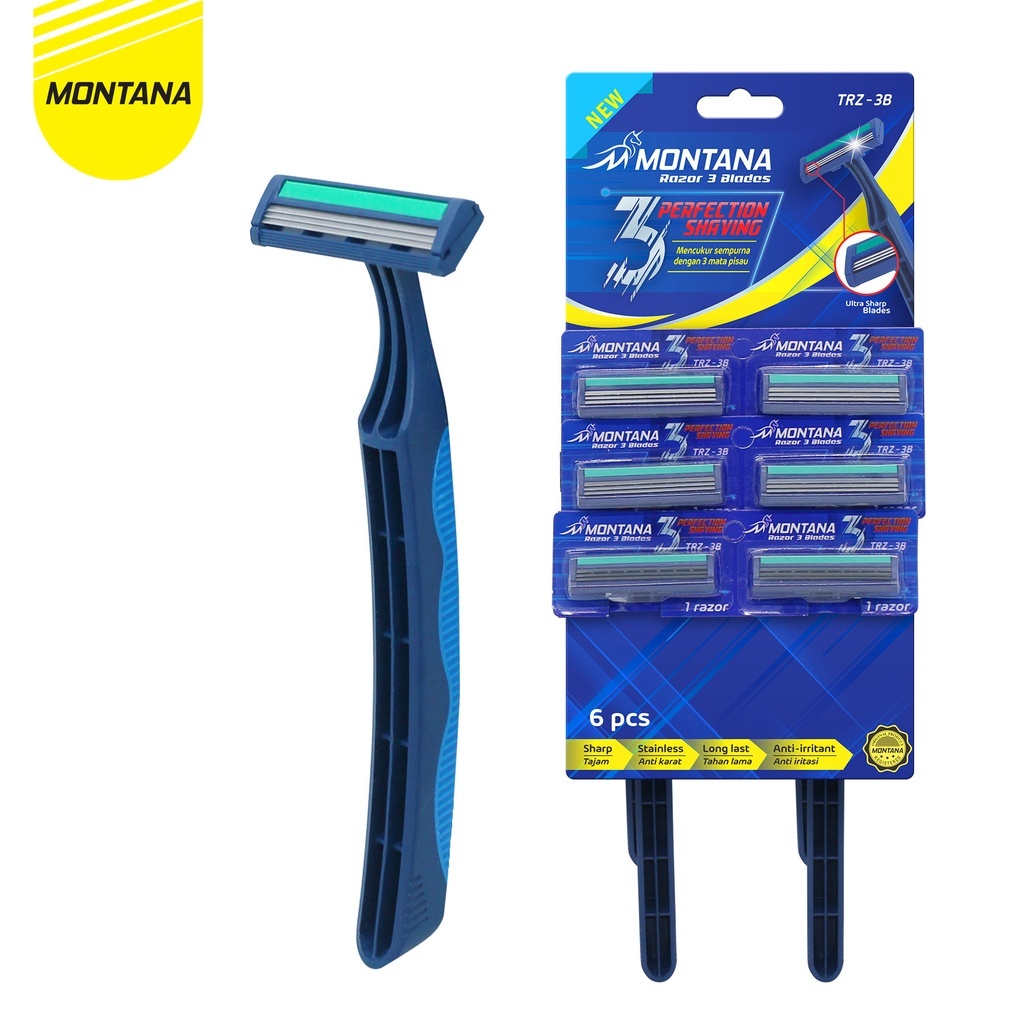 CUKUR EKONOMISMontana & Kingsman Alat Cukur 3 Razor Blades / Pisau Cukur