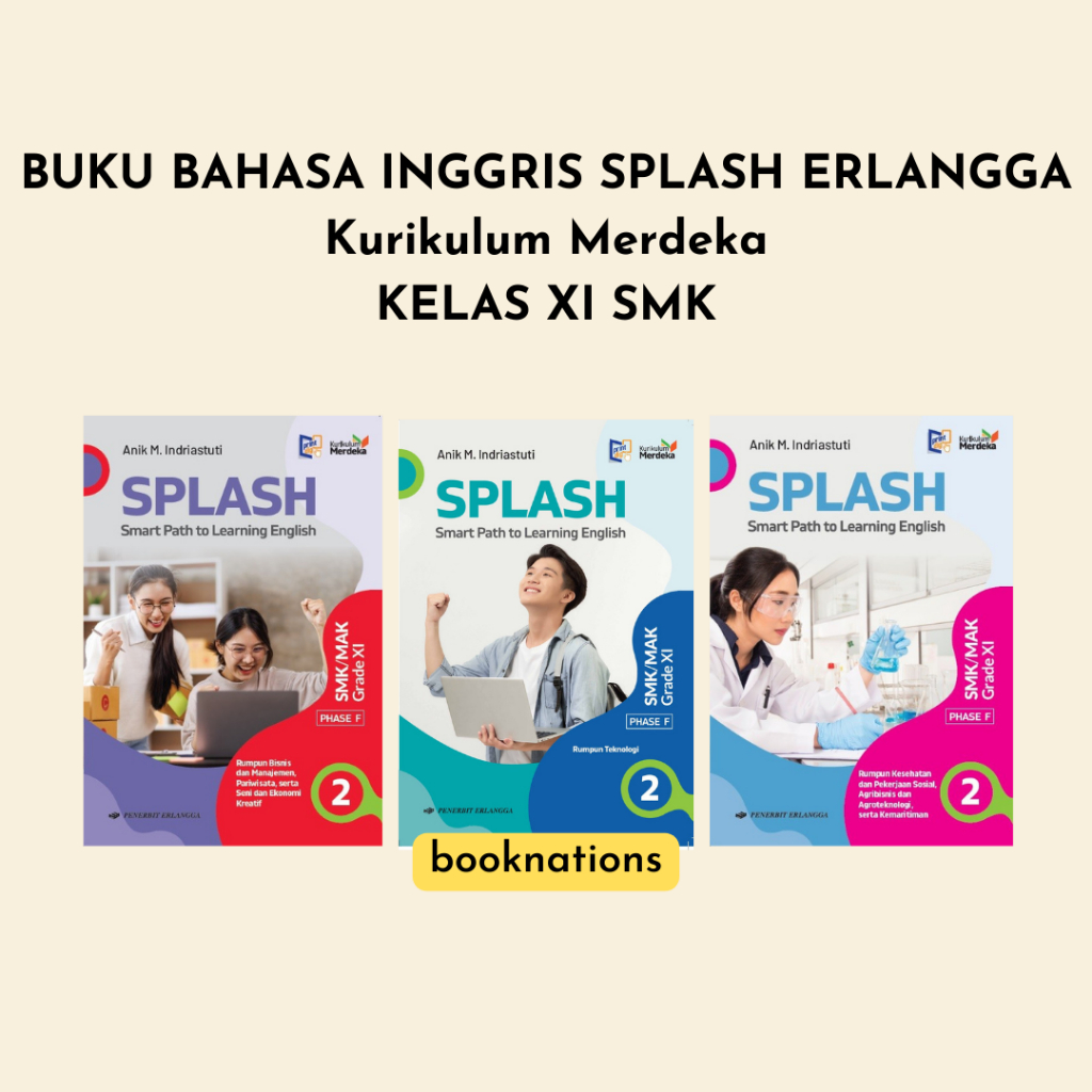 Buku Bahasa Inggris SPLASH kelas 11 XI SMK ERLANGGA Kurikulum Merdeka