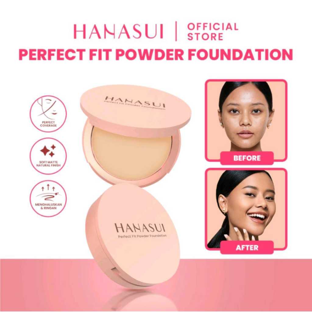 HANASUI Perfect Fit Powder Foundation | Bedak Padat Hanasui