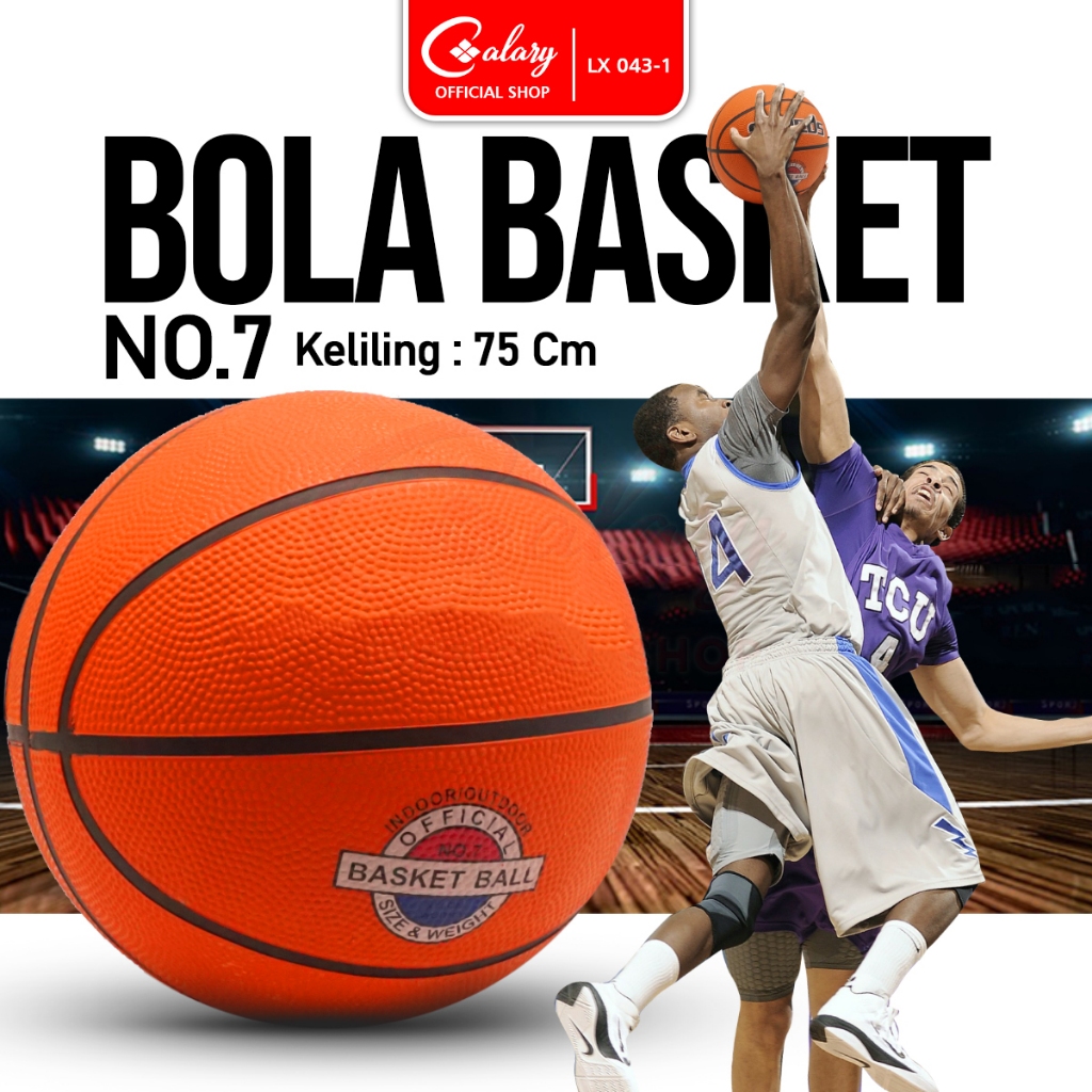 CALARY Bola Basket Rubber Olahraga Basketball Original Minsa Natural 043-1