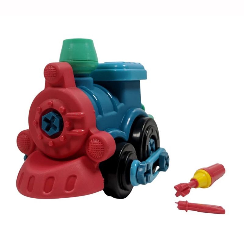 Mainan DIY Kereta Lokomotif Bongkar Pasang + Obeng OCT 5743 / Mainan Kereta Obeng / Mainan Anak Kere