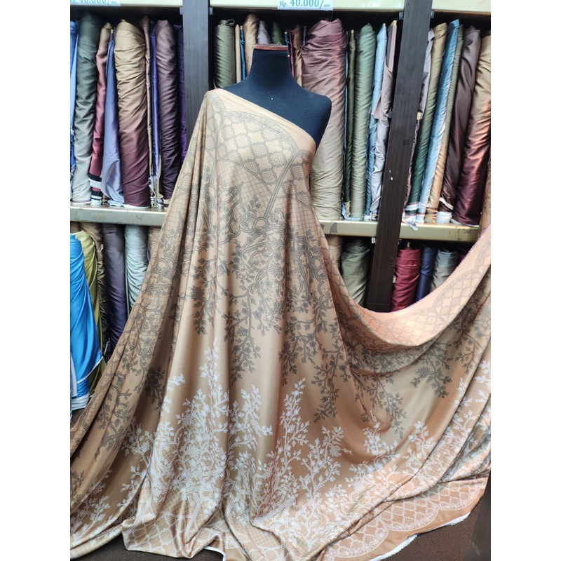 BABY DIOR PRINT/BAHAN SATIN MOTIF/BAHAN BABY DIOR SILK PRINT