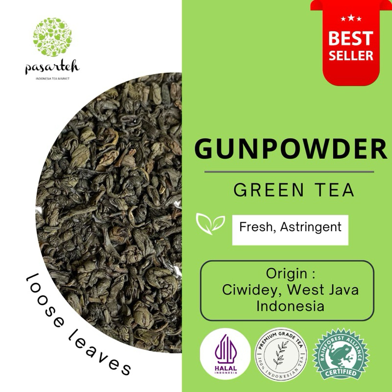 

[ pasarteh ] Gunpowder | Green Tea | Teh Hijau | Premium Tea | Indonesian Tea - 1 Kg