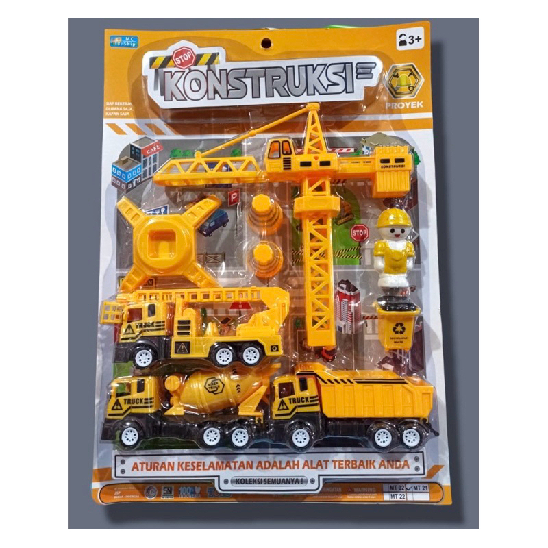 Mainan Anak Truk Konstruksi Tower Crane Builder Playset