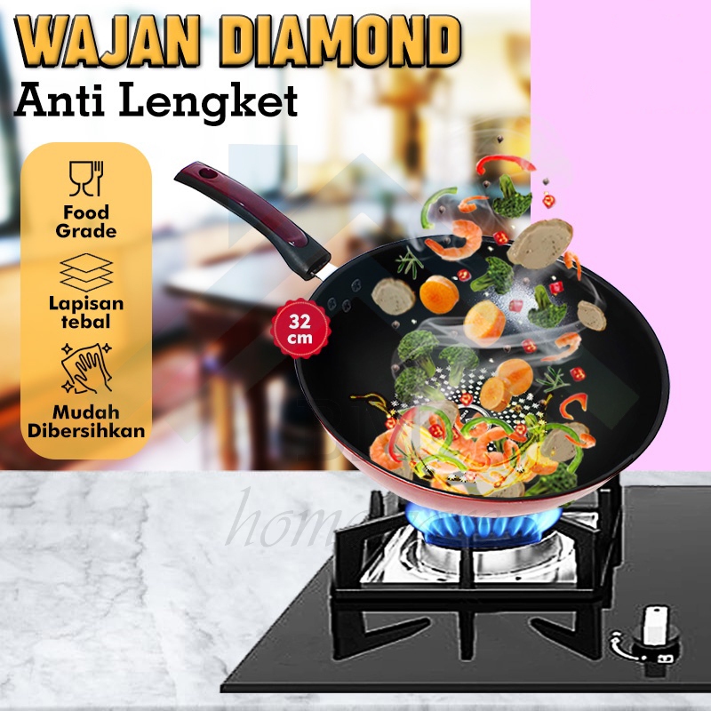 Wajan Penggorengan Anti Lengket Batu Medis Serbaguna