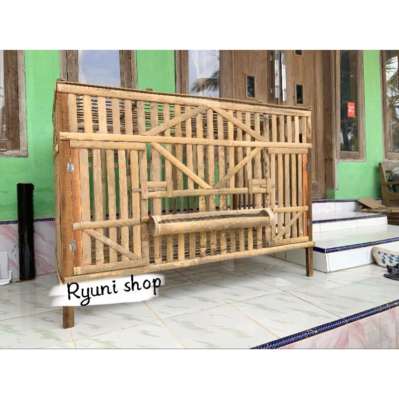 kandang ayam bambu ukuran jumbo 120x70cm