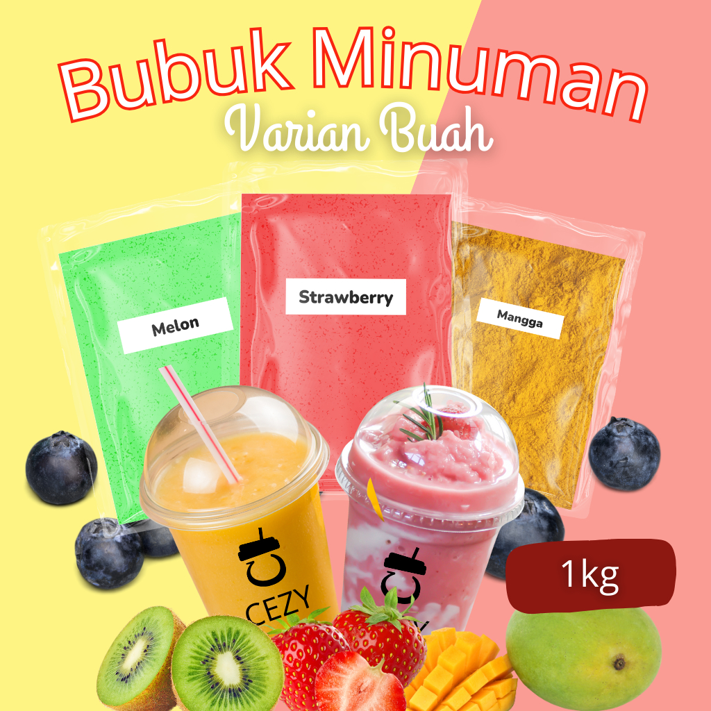 

Bubuk Minuman Rasa Buah 1kg Serbuk Minuman Aneka Rasa Bubuk Minuman Instan Kekinian Boba Powder