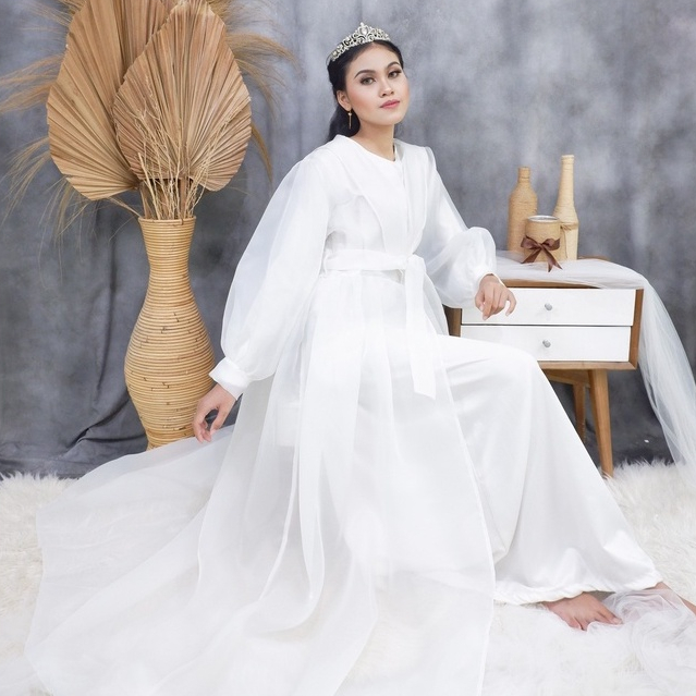 MOANA ROBE - Outer Organza Kimono Wedding for Bride and Maternity