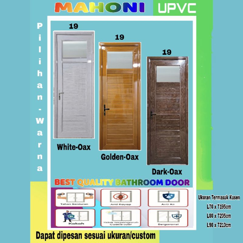 Pintu Kamar Mandi Upvc Mahoni Serat Kayu 19