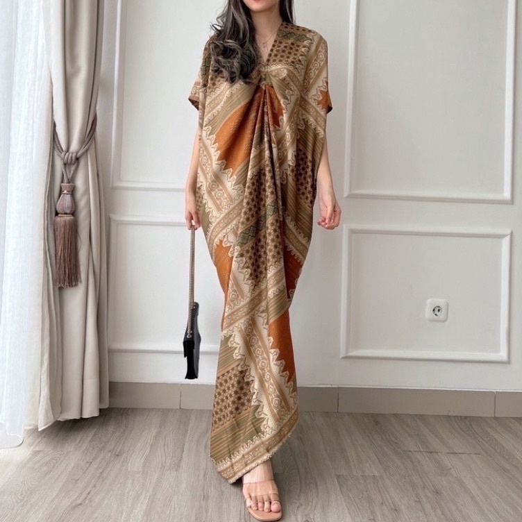 Top Product  HERFIT  kaftan long dress  baju lebaran  kaftan panjang free pouch  8895