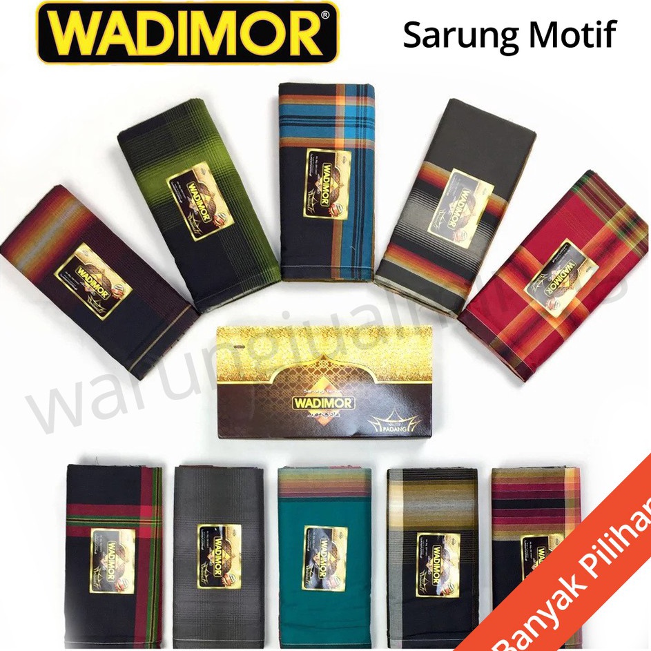 Buruan Miliki  Sarung WADIMOR Aneka Motif  Padang Horizon Horison Hitam Putih Polos  Tenun Songket S