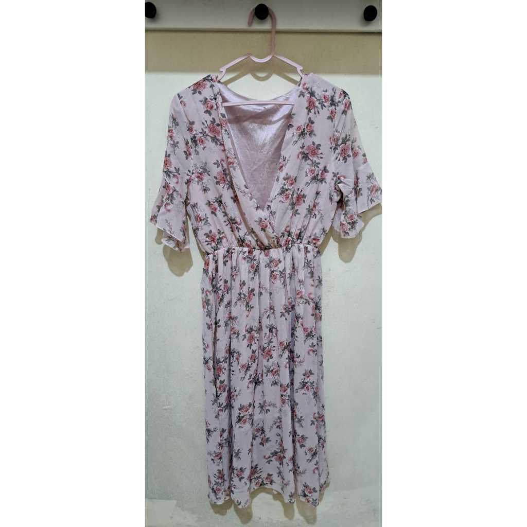 Dress Kimono Sifon Bunga Bunga (PL)
